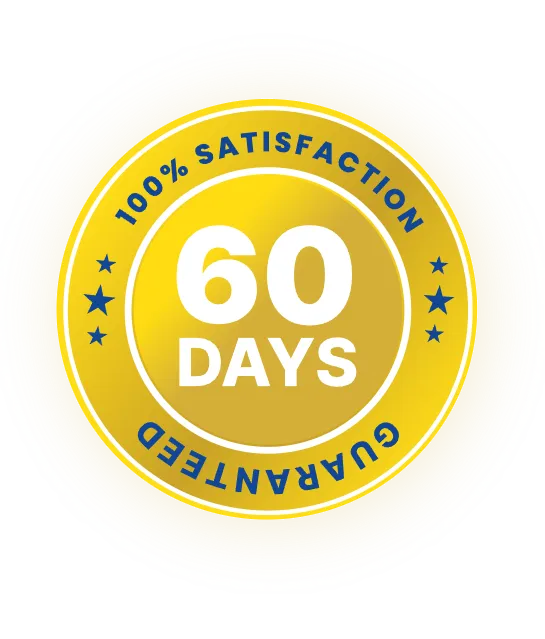 60 Day 100% Satisfaction Guarantee badge