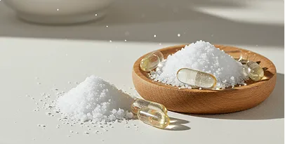 Magnesium glycinate crystals and capsules