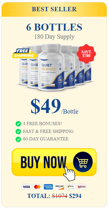 Best Seller package — 6 bottles, 180 day supply, $49 per bottle, total $294